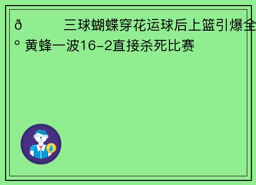 🙌三球蝴蝶穿花运球后上篮引爆全场 黄蜂一波16-2直接杀死比赛